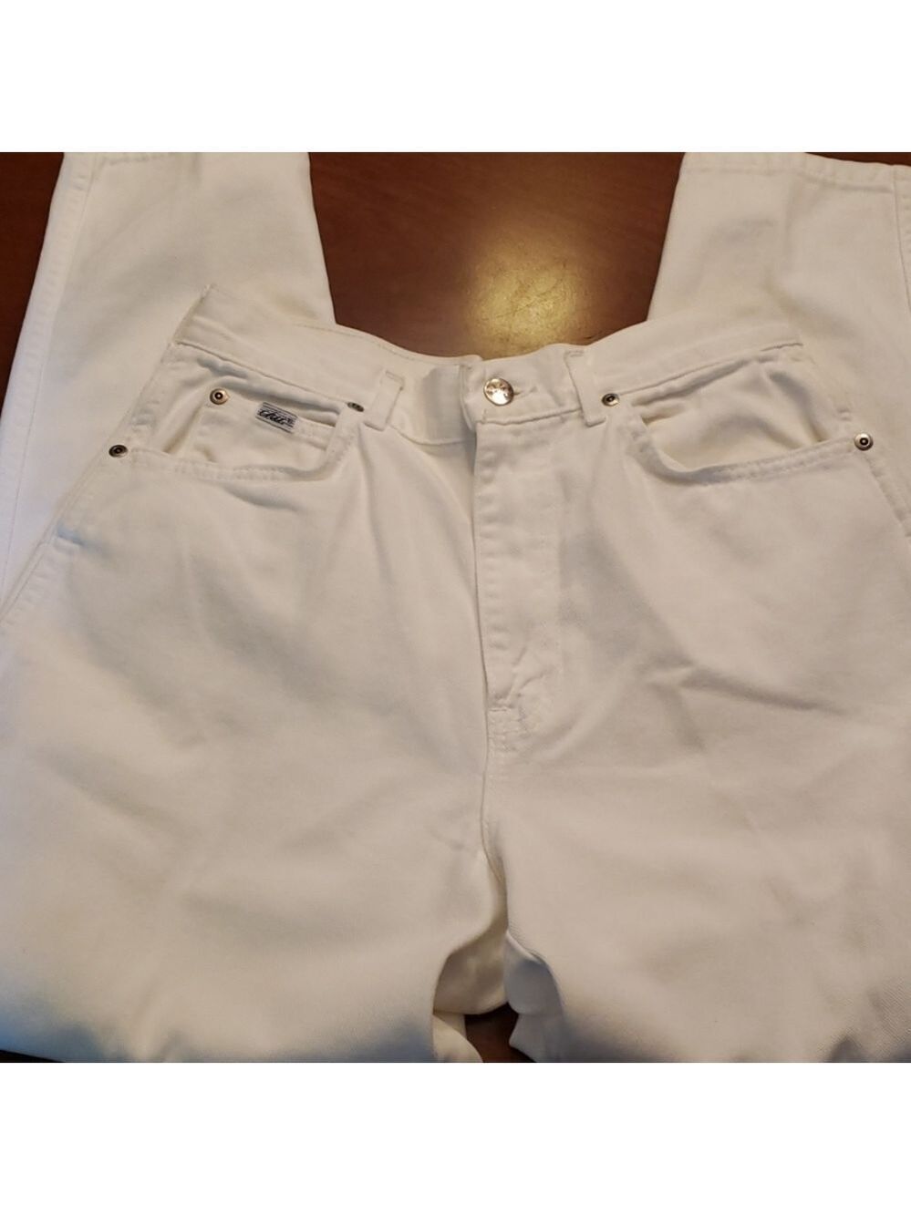 Vtg CHIC Jeans Super High 12" Waist White EUC Jr 13 28x28